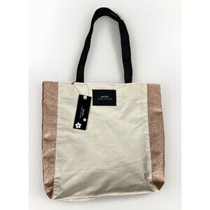Daisy Marc Jacobs Tote Bag Ivory & Rose Gold Sparkle NWT